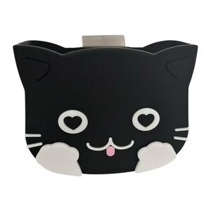 Kawaii Cat Car Storage Organizer Clip on Dashboard Door Pocket Phone Hold Black
